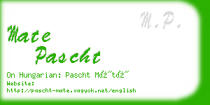 mate pascht business card